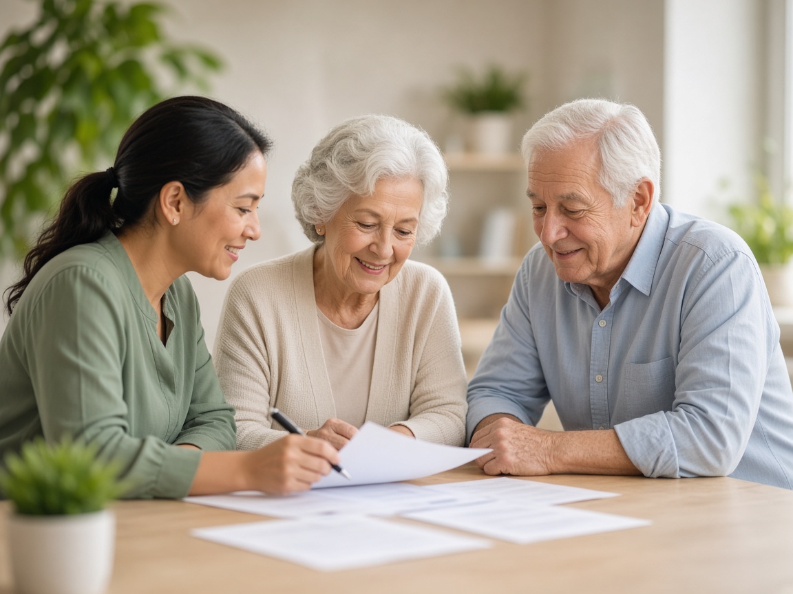 Senior couple reviewing healthcare coverage